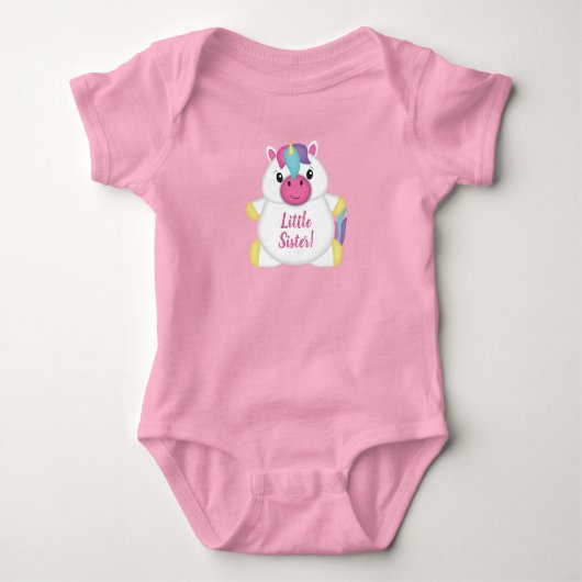Roze Eenhoorn Baby Shower Romper (Voorkant)