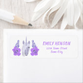 Roze Eenhoorn Bloem Bloemen Retouradres Etiket (Insitu)