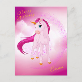 Roze Eenhoorn Briefkaart
