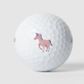 Roze eenhoorn cartoon golfballen (Voorkant)