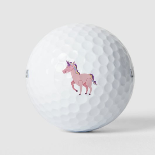 Roze eenhoorn cartoon golfballen (Voorkant)
