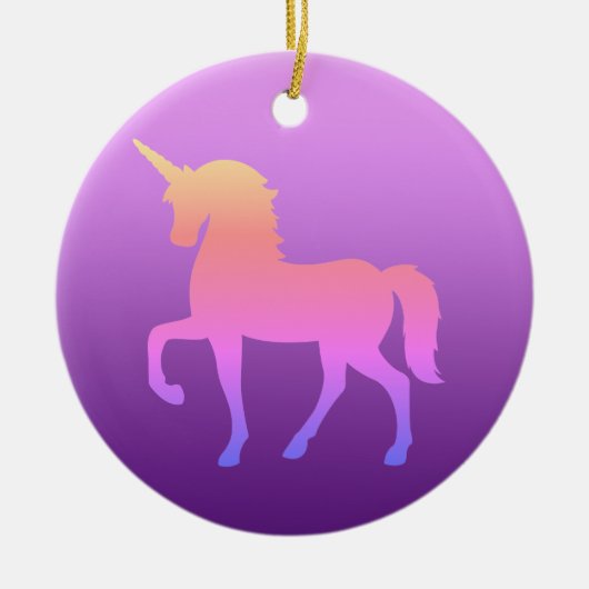 Roze Eenhoorn Circle Ornament (Voorkant)