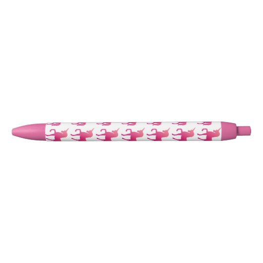 Roze Eenhoorn Custom Trim Pen, zwarte inkt Pen (Voorkant)