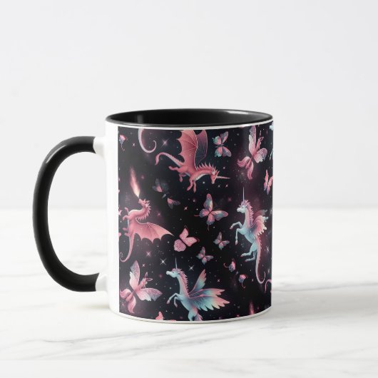 Roze Eenhoorn Draak Mix Mok (Links)