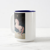 Roze eenhoorn droom tweekleurige koffiemok (Voorkant links)