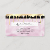 Roze Eenhoorn Druppelende Credit Kaart Gold Visitekaartje (Achterkant)