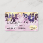 Roze Eenhoorn Druppelende Credit Kaart Gouden Bloe Visitekaartje (Voorkant)