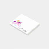Roze eenhoorn en vrolijke zongepersonaliseerde naa post-it® notes (Schuin)
