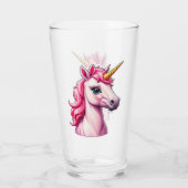 Roze Eenhoorn Fantasy Glass Cup Glas (Achterkant)
