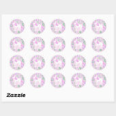 Roze Eenhoorn Faux Pink Glitter Ronde Sticker (Vel)