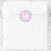 Roze Eenhoorn Faux Pink Glitter Ronde Sticker (Tas)
