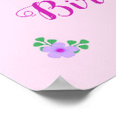 Roze Eenhoorn Faux Pink Glitter Verjaardag Poster (Hoek)