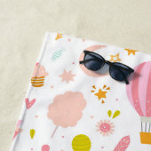 Roze Eenhoorn Feestpatroon Monogrammeerde Meisjes  Strandlaken (In situ)