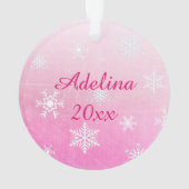 Roze Eenhoorn Gepersonaliseerde Kerst Ornament (achterkant)