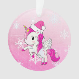 Roze Eenhoorn Gepersonaliseerde Kerst Ornament
