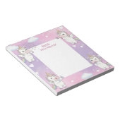 Roze Eenhoorn Gepersonaliseerde Mitswa Notes Notit Notitieblok (Schuin)