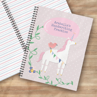 Roze Eenhoorn Handschrift Praktijk Notitieboek