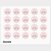 Roze Eenhoorn Ice Cream Cone Ronde Sticker (Vel)
