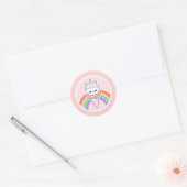 Roze Eenhoorn Ice Cream Cone Ronde Sticker (Envelop)