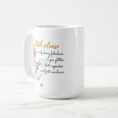 Roze eenhoorn Ik ben zo geweldig, peesglitter Koffiemok (Voorkant links)