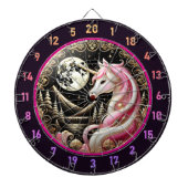 Roze eenhoorn inspireert elegantie en verwondering dartbord (Voorkant)