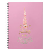 Roze Eenhoorn Inspirerend quote Notitieboek (Voorkant)