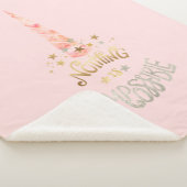 Roze Eenhoorn Inspirerend quote Sherpa Deken (3/4)
