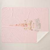 Roze Eenhoorn Inspirerend quote Sherpa Deken (Voorkant (horizontaal))