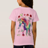 (Roze) Eenhoorn Katten Plezier T-shirt (Achterkant)