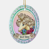 Roze Eenhoorn Keramisch Ornament (Rechts)