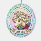 Roze Eenhoorn Keramisch Ornament (Links)