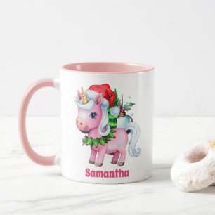 Roze Eenhoorn Kerst Kinder Hot Chocolate Mok
