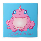 Roze eenhoorn kikker - Ik moet gewoon mezelf zijn Tegeltje (Voorkant)