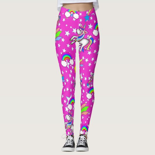 Roze Eenhoorn Leggings (Voorkant)