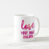 Roze Eenhoorn 'Love Your Inner Unicorn' mok (Voorkant rechts)