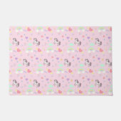 Roze eenhoorn magische prinses meisjesverjaardag k deurmat (Voorkant)