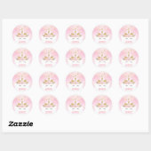  Roze Eenhoorn Magische Wolken Galaxy Party Ronde Sticker (Vel)
