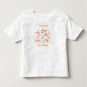 Roze Eenhoorn Meisje 2e Verjaardag Naam Baby T-Shi Kinder Shirts (Voorkant)