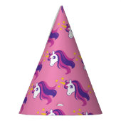 Roze eenhoorn meisje verjaardagsfeestje papier keg feesthoedjes (Links)