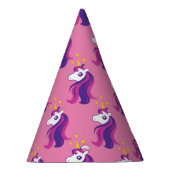 Roze eenhoorn meisje verjaardagsfeestje papier keg feesthoedjes (Rechts)