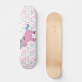 Roze eenhoorn met witte sterren skateboard (Voorkant)