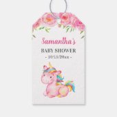 Roze Eenhoorn Mini Champagne Baby Meisje Douche Fa Cadeaulabel (Achterkant)