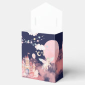 Roze eenhoorn nacht kasteel verjaardagsfeest bedankdoosjes (Geopend)