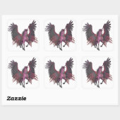Roze Eenhoorn Pegasus Fantasy Vliegend Paard Vierkante Sticker (Vel)