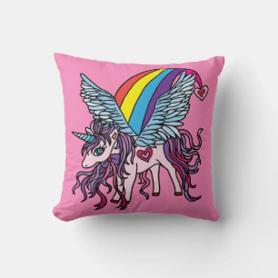 Roze eenhoorn Pegasus Kussen