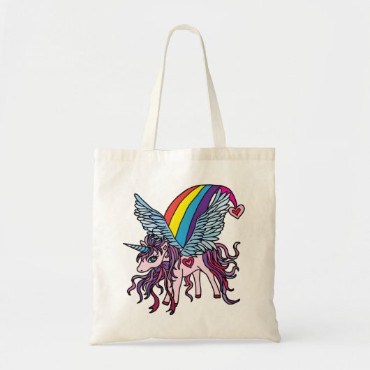 Roze eenhoorn Pegasus Tote Bag (Voorkant)