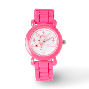 Roze Eenhoorn & Pentakel horloge