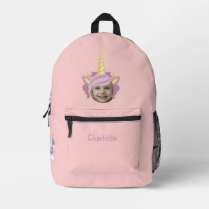 Roze Eenhoorn Pet Foto Genoemd Terug naar School Bedrukte Rugzak