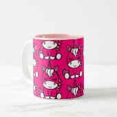 Roze Eenhoorn Pony Tweekleurige Koffiemok (Voorkant links)