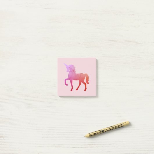 Roze Eenhoorn Post-it Notes (Op bureau)